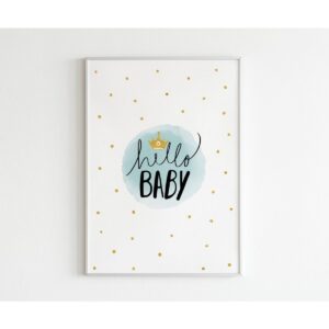 LILY KIDS Printas Hello Baby,žydra