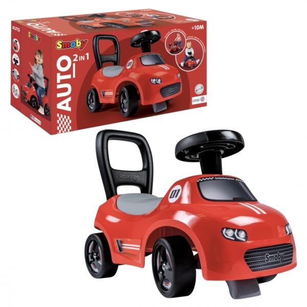 Paspiriamas automobilis - vaikštynė Smoby Little ,raudonas