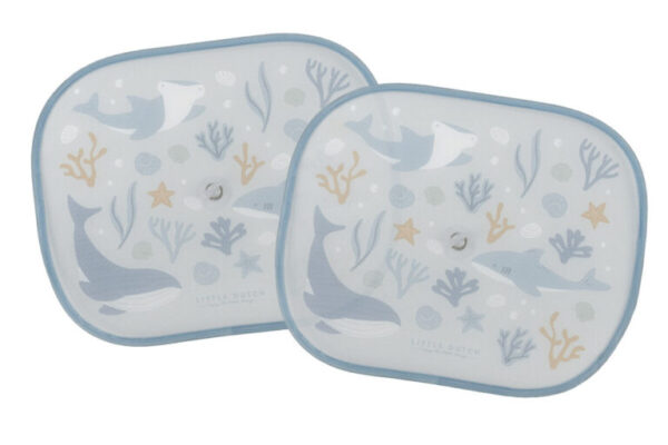 Little Dutch automobilio apsaugos nuo saulės „Ocean Dreams Blue“, 2 vnt. - Image 2