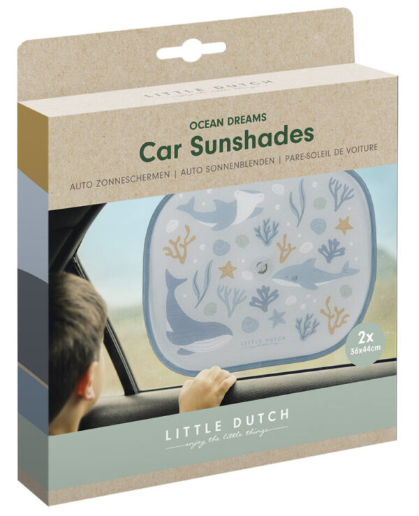 Little Dutch automobilio apsaugos nuo saulės „Ocean Dreams Blue“, 2 vnt. - Image 6