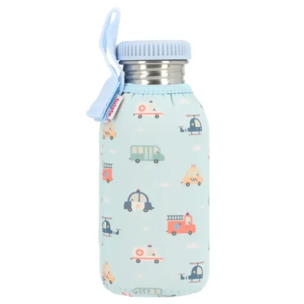 TUTETE Plieninis butelis su „City Cars“ įmaute, 500ml
