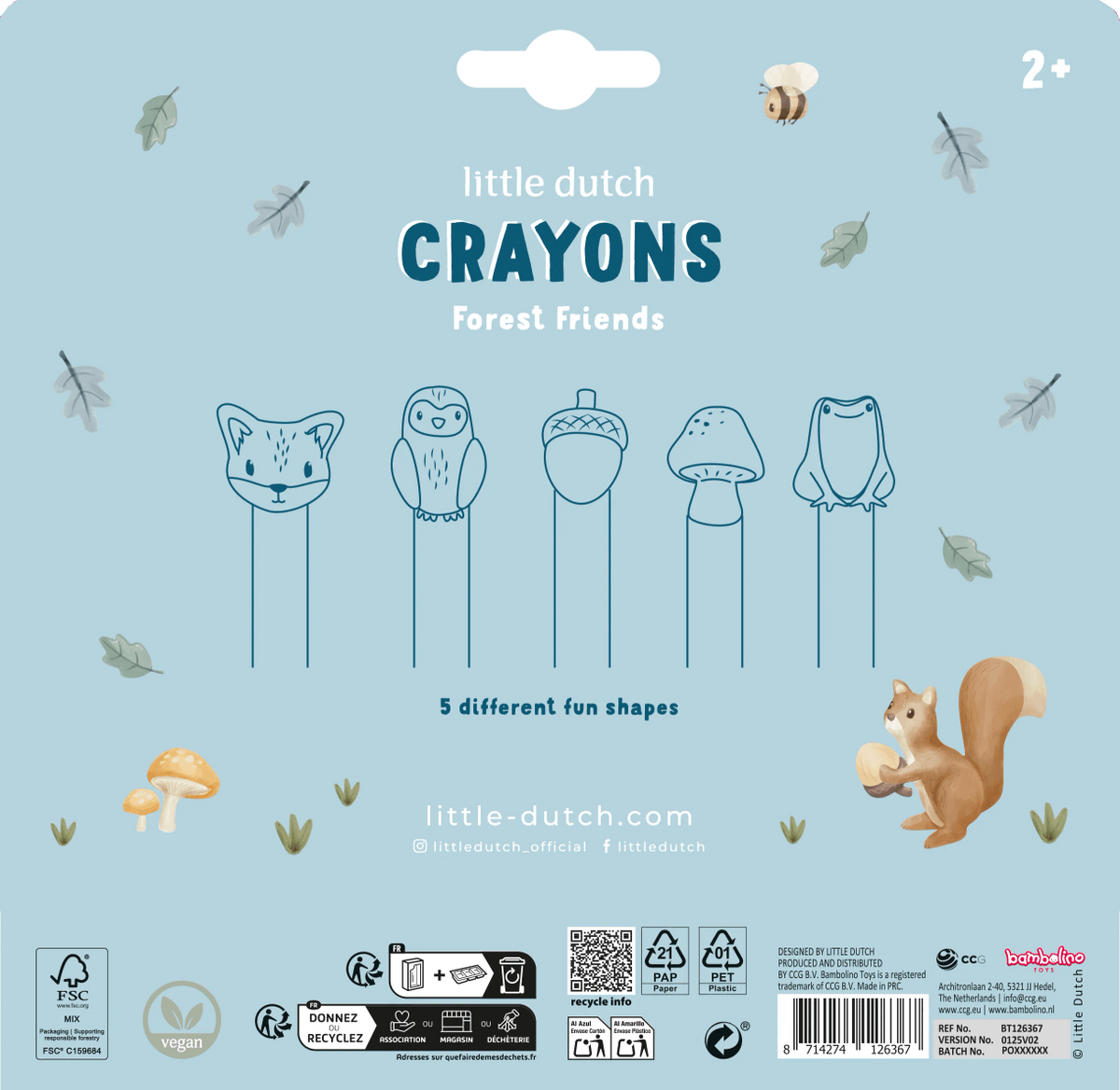 Little Dutch vaškinės kreidelės Forest Friends - Image 3