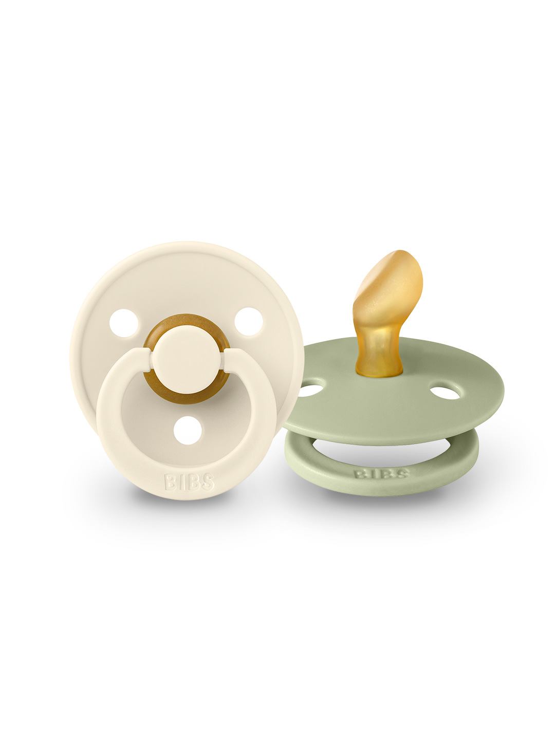 BIBS čiulptukai rinkinys Anatomical Ivory / Sage 0-6 mėn