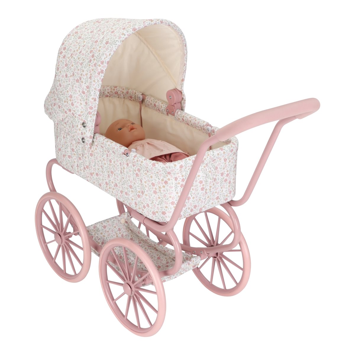 Little dutch metalinis lėlės vežimėlis su lopšiu Soft Flowers - Image 10