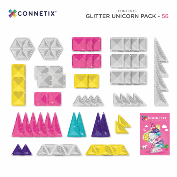 CONNETIX vienaragio su blizgučiais rinkinys, 56 vnt. - Image 9