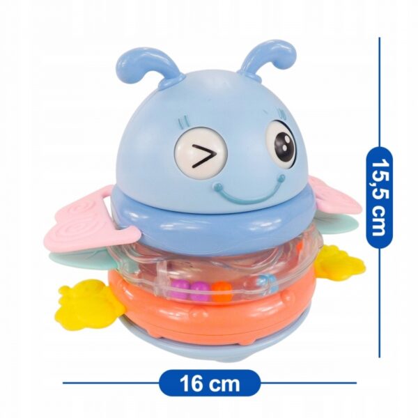 WOOPIE Baby sensorinis žaislas 2 viename barškutis - kramtukas ,mėlynas - Image 2