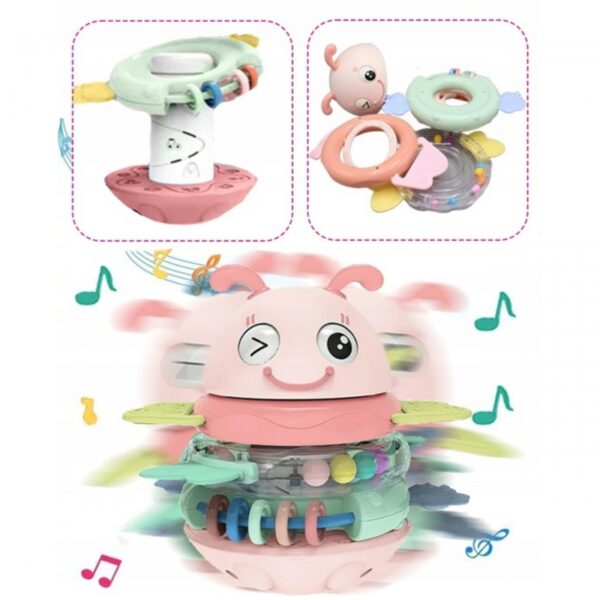 WOOPIE Baby sensorinis žaislas 2 viename barškutis - kramtukas ,rožinis - Image 3