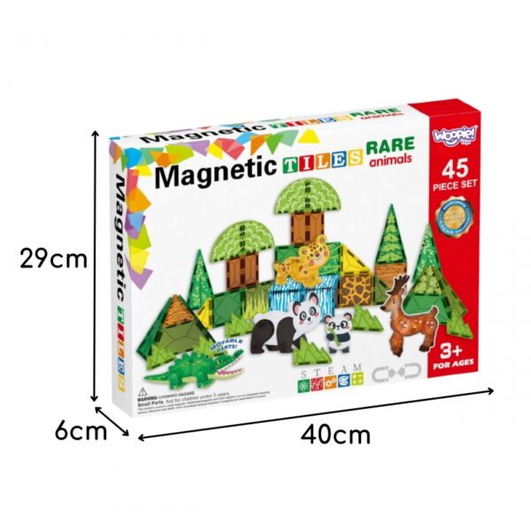 WOOPIE magnetinis konstruktorius 3D ,reti gyvūnai 45 vnt. - Image 6