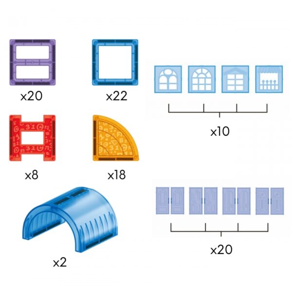WOOPIE magnetinis konstruktorius 3D edukacinis rinkinys, 100 vnt. - Image 2