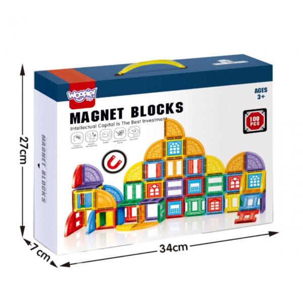 WOOPIE magnetinis konstruktorius 3D edukacinis rinkinys, 100 vnt. - Image 3
