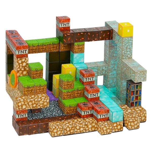 WOOPIE magnetinių konstruktorių 3D kubelių edukacinis rinkinys, 63 vnt.