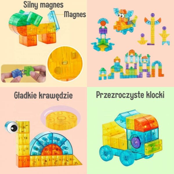 WOOPIE permatomos magnetinės kaladėlės 43 vnt. - Image 2