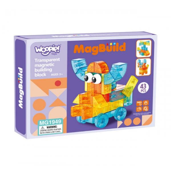 WOOPIE permatomos magnetinės kaladėlės 43 vnt. - Image 4