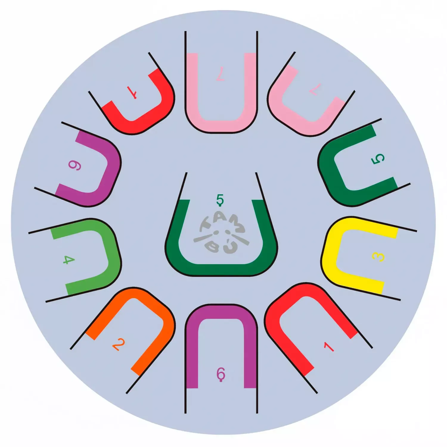 TAMBU mėnulio būgnas,šviesiai mėlynas XL TURĖSIME LAPKRIČIO 24D