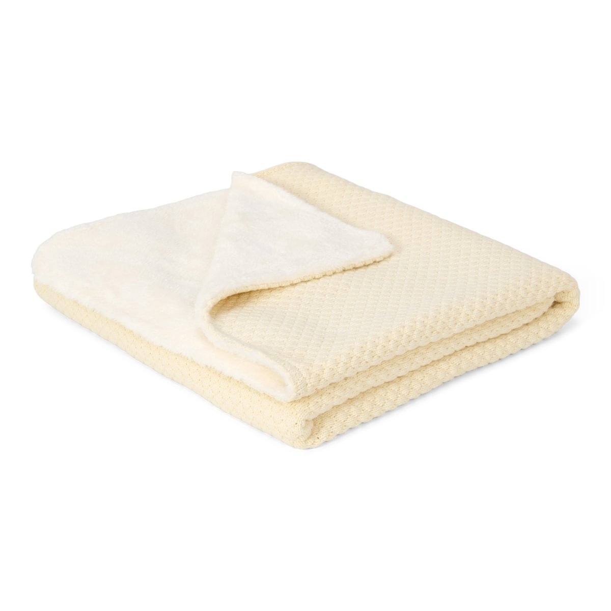 Little Dutch vaikiškos lovelės megztas pledas „Pure Soft White“ 110×140 cm