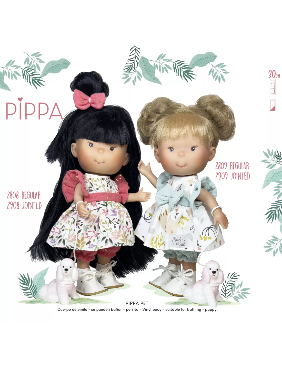 Nines D'Onil rankų darbo Pippa su šuniuku,30 cm - Image 6