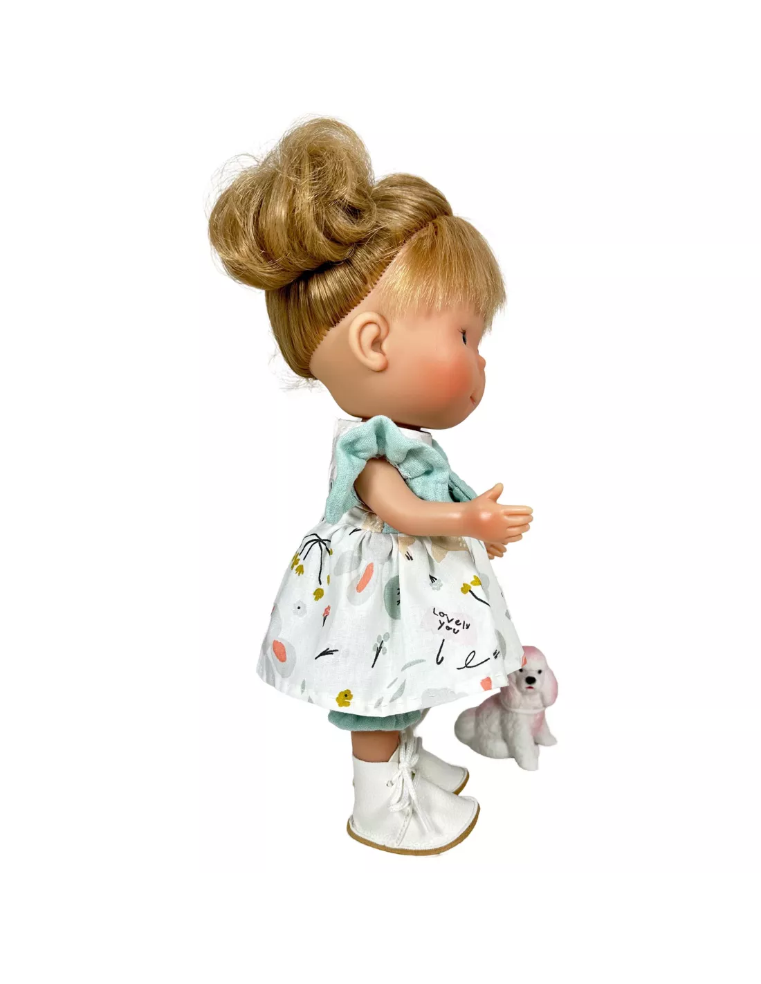 Nines D'Onil rankų darbo Pippa su šuniuku,30 cm - Image 3