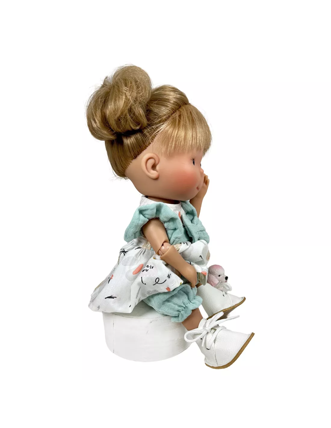 Nines D'Onil rankų darbo Pippa su šuniuku,30 cm - Image 2