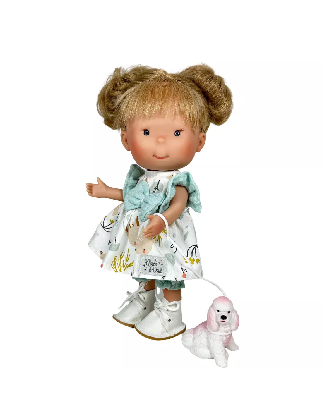 Nines D'Onil rankų darbo Pippa su šuniuku,30 cm