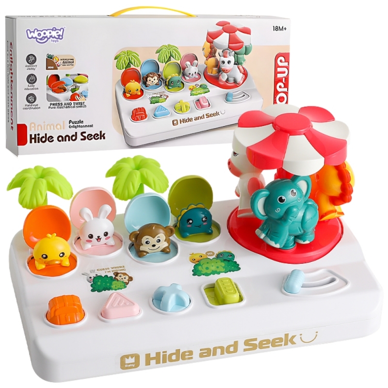 WOOPIE BABY interaktyvus žaislas „Iššokantys gyvūnai“ karuselėje