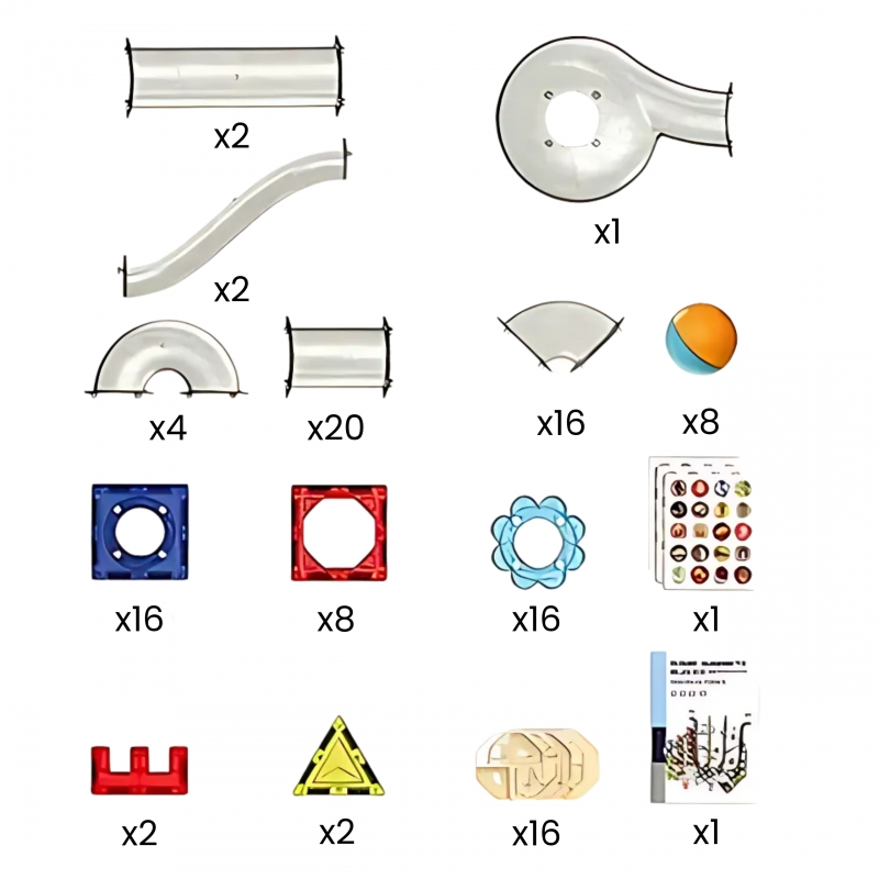 WOOPIE magnetiniai konstruktoriai 3D edukacinis rinkinys kamuoliukų trasa, 113 vnt. - Image 7