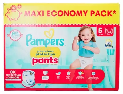Pampers Premium Protection Pants 5 (12-17 kg) – 74 vnt