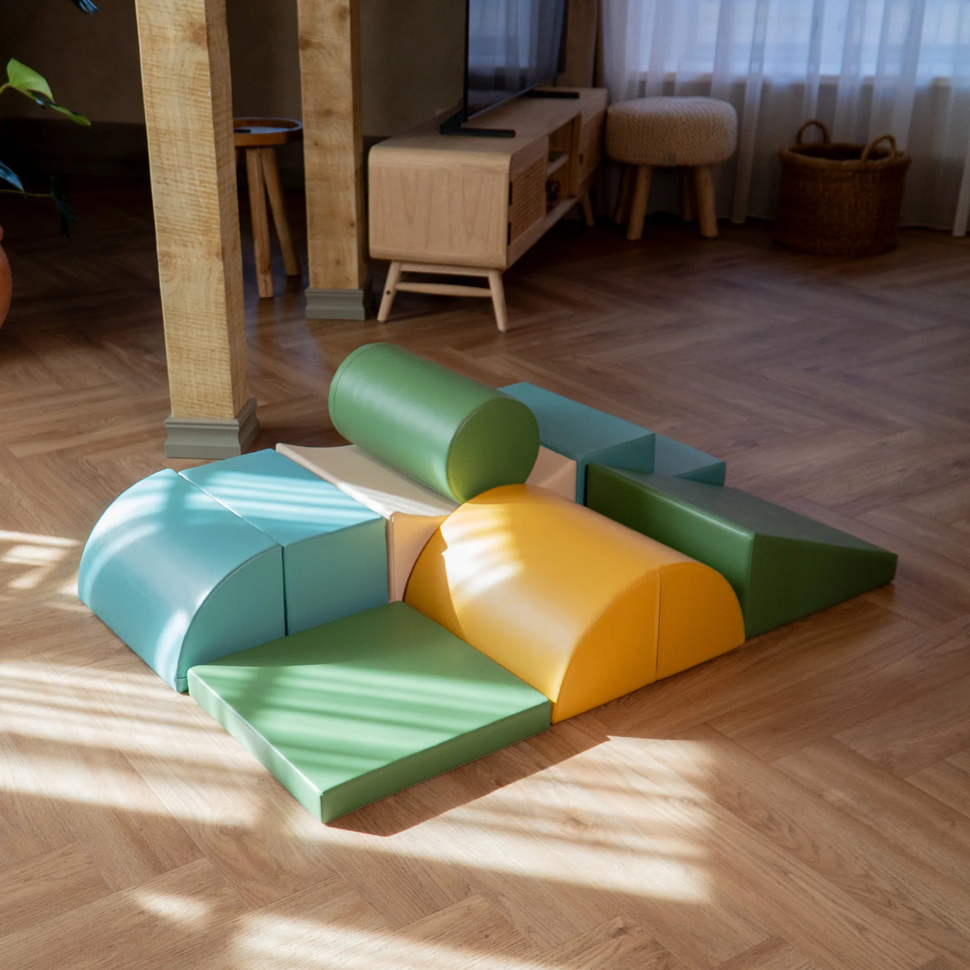 IGLU 8 dalių minkštos žaidimų aikštelės pastelinis turkio rinkinys , neslystantis - Image 3