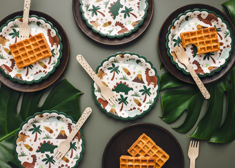 Popierinės lėkštės Dinozaurai, 18x18 cm - Image 2