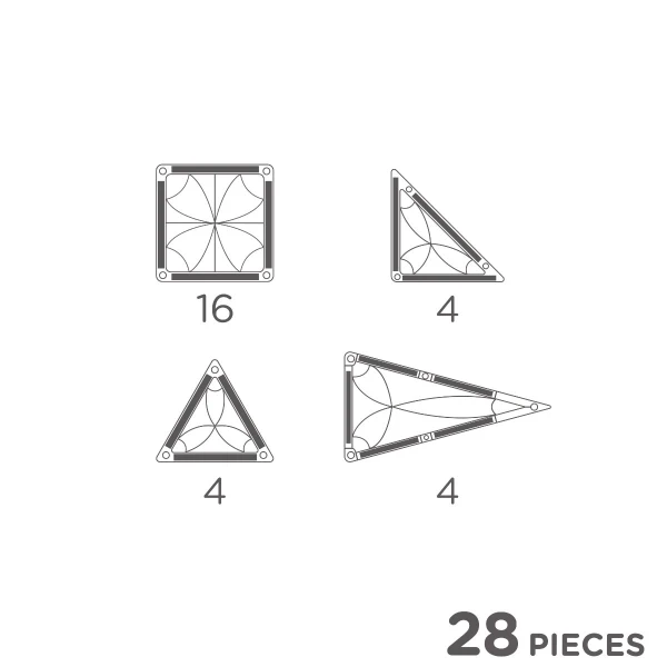 CLEVERCLIXX Cleverclixx Mini Tiles Intense – 28 dalių magnetinis konstruktorius - Image 8