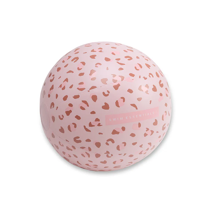 Swim Essentials Paplūdimio kamuolys - rožinė leopardas
