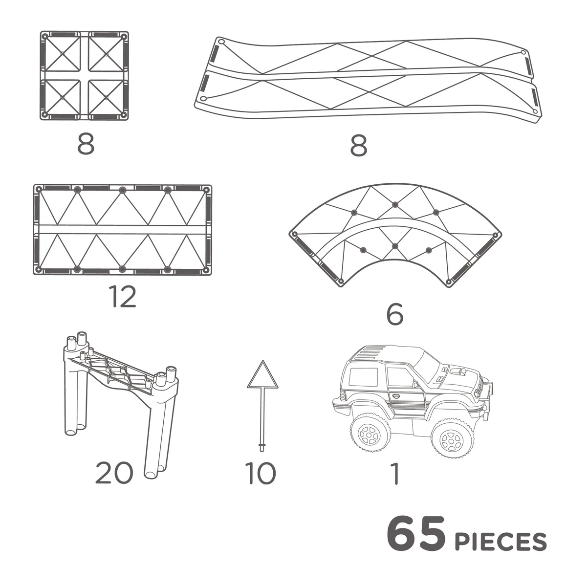 CLEVERCLIXX magnetinė lenktynių trasa, 65 dalys - Image 6