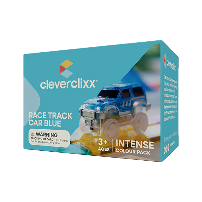CLEVERCLIXX Lenktynių trasos automobilis, mėlynas | 1 vnt.