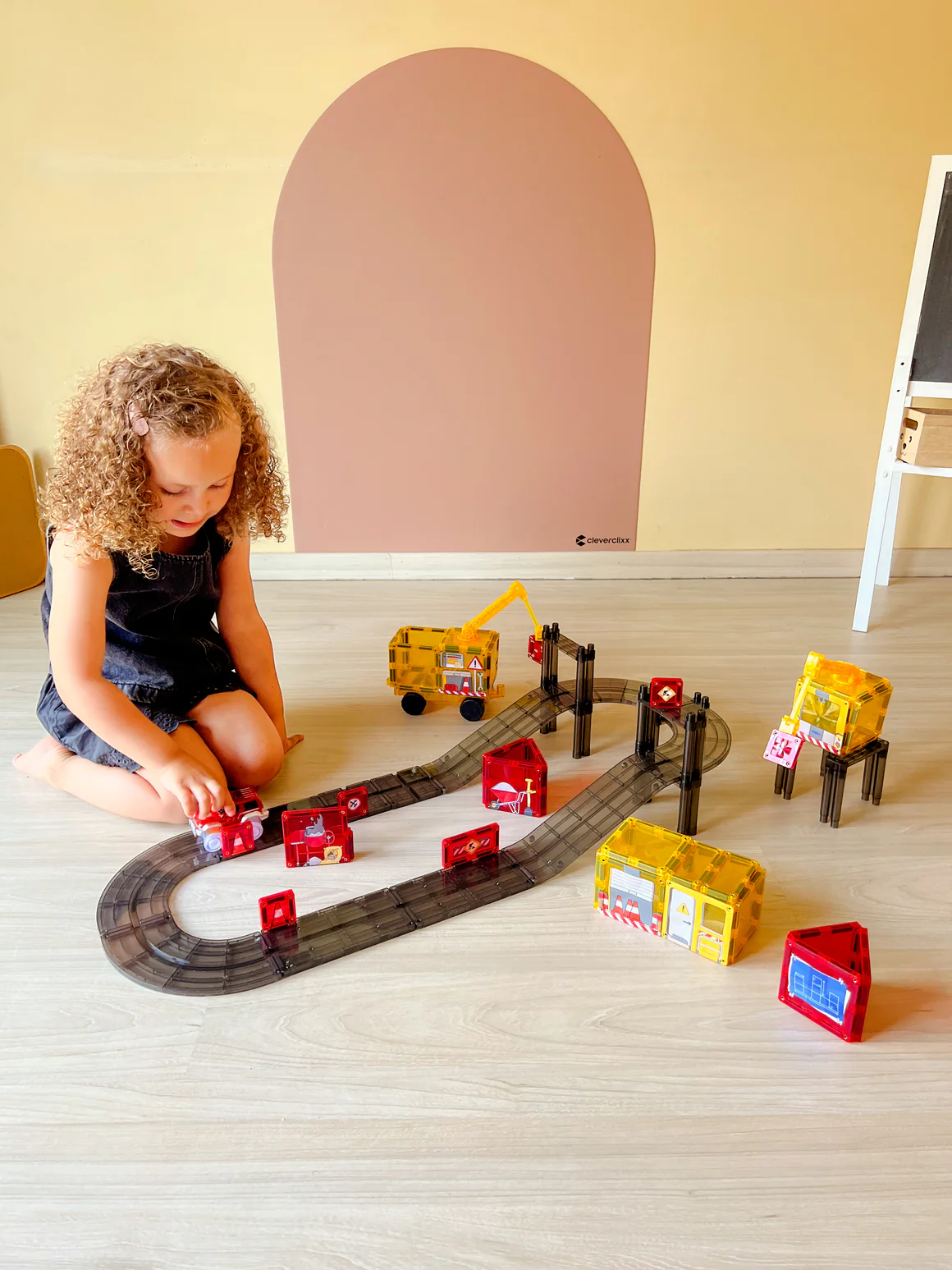 CLEVERCLIXX magnetinių plytelių rinkinys „Construction Builder Pack Intense“ - Image 5