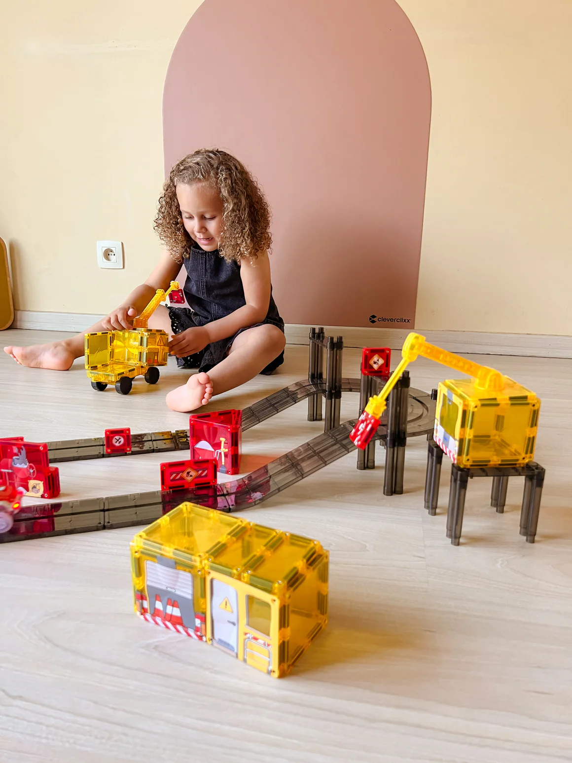 CLEVERCLIXX magnetinių plytelių rinkinys „Construction Builder Pack Intense“ - Image 3