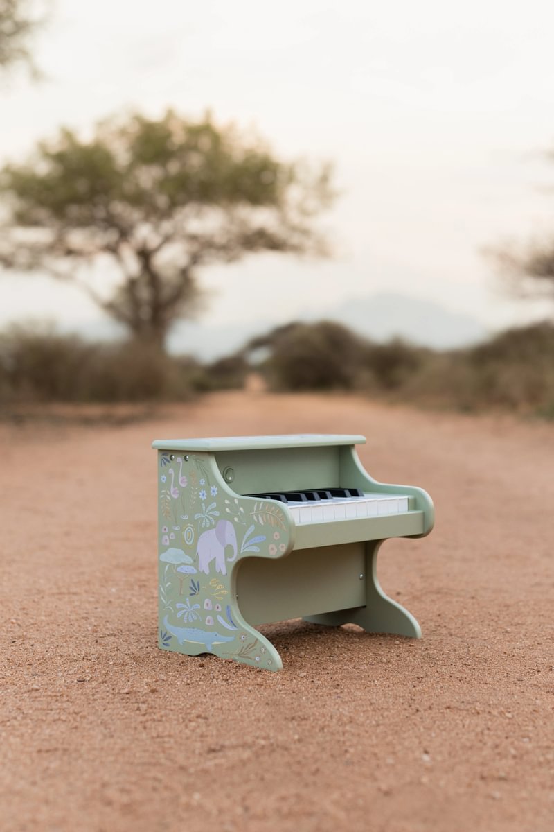 Little Dutch vaikiškas pianinas Safari Friends, žalias - Image 6