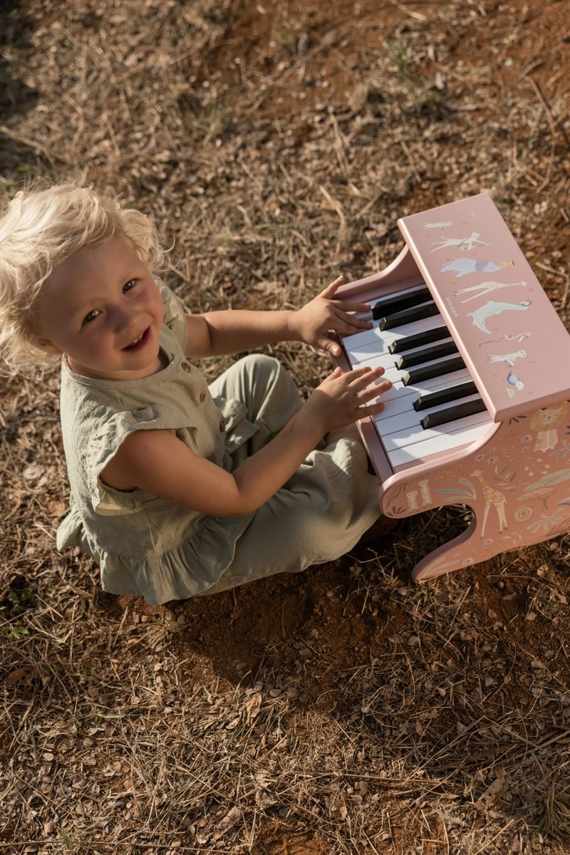 Little Dutch vaikiškas pianinas Safari Friends, rožinis - Image 6