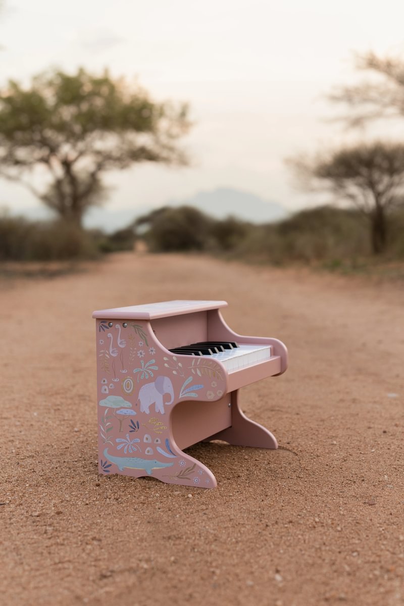 Little Dutch vaikiškas pianinas Safari Friends, rožinis - Image 7
