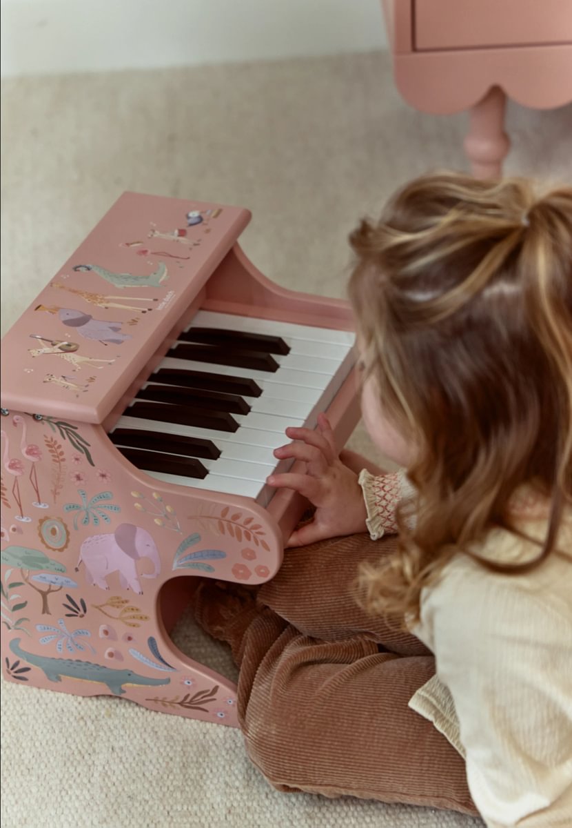 Little Dutch vaikiškas pianinas Safari Friends, rožinis - Image 8