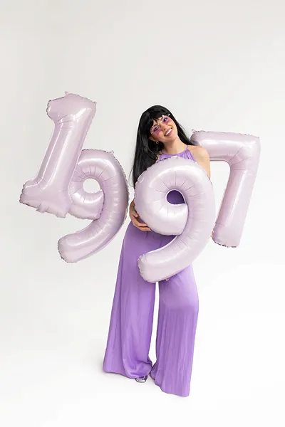 Folijos balionas „9“, 72 cm, violetinis - Image 2