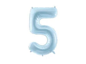 Folijos balionas „5“, 72 cm, šviesiai mėlynas