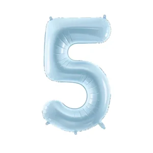 Folijos balionas „5“, 72 cm, šviesiai mėlynas