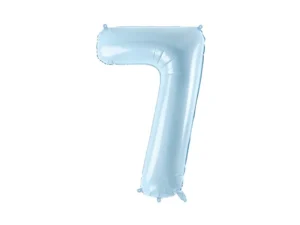 Folijos balionas „7“, 72 cm, šviesiai mėlynas